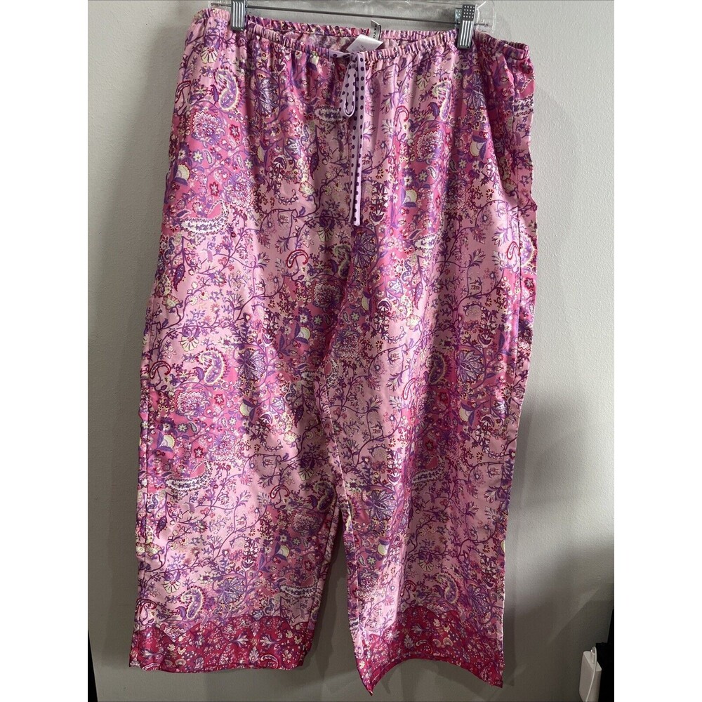 Natori‎ Pajama Pants Pink Paisley Size 18/20
